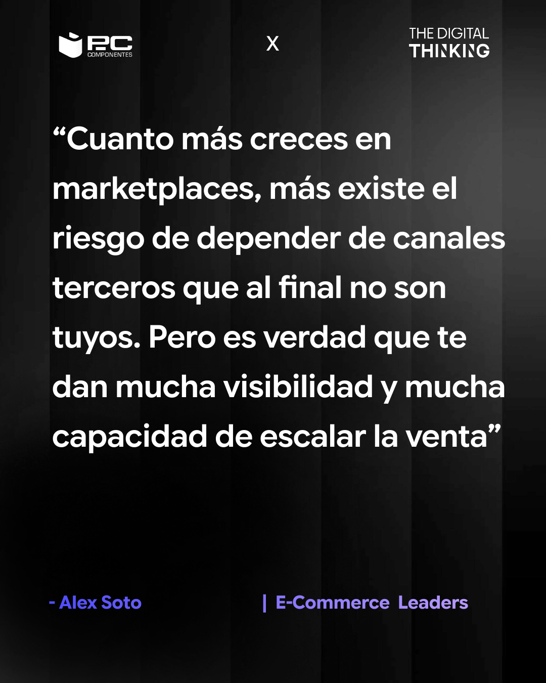 Reflexión de Alex Soto sobre crecimiento en marketplaces