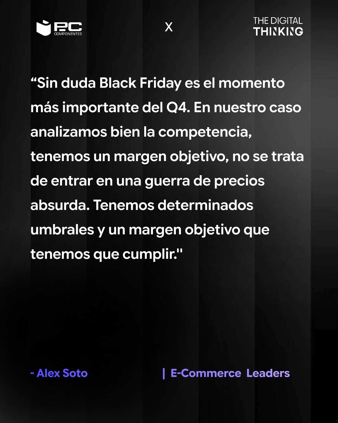 Reflexión de Alex Soto sobre la planificación de Black Friday