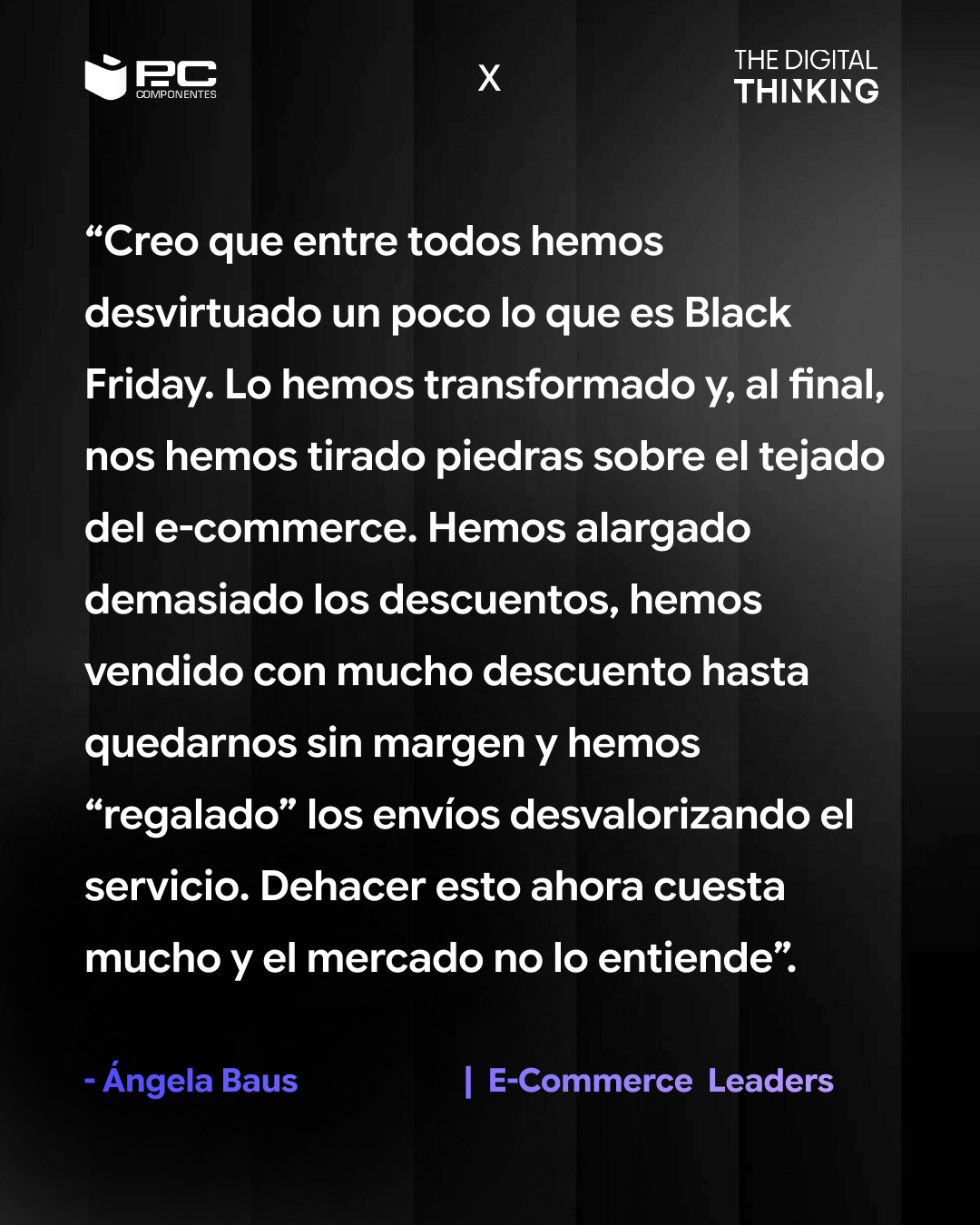 Reflexión de Ángela Baus sobre descuentos en Black Friday