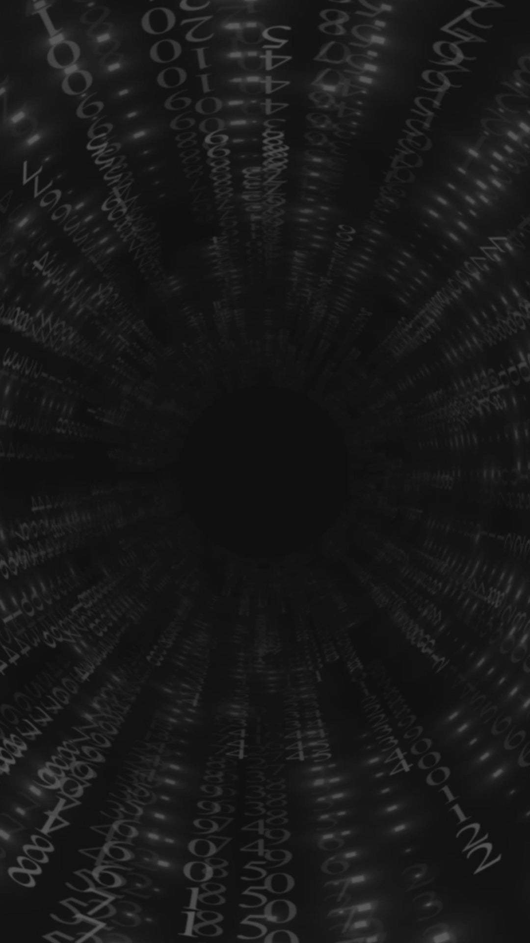 Vídeo vertical de un túnel de caracteres digitales